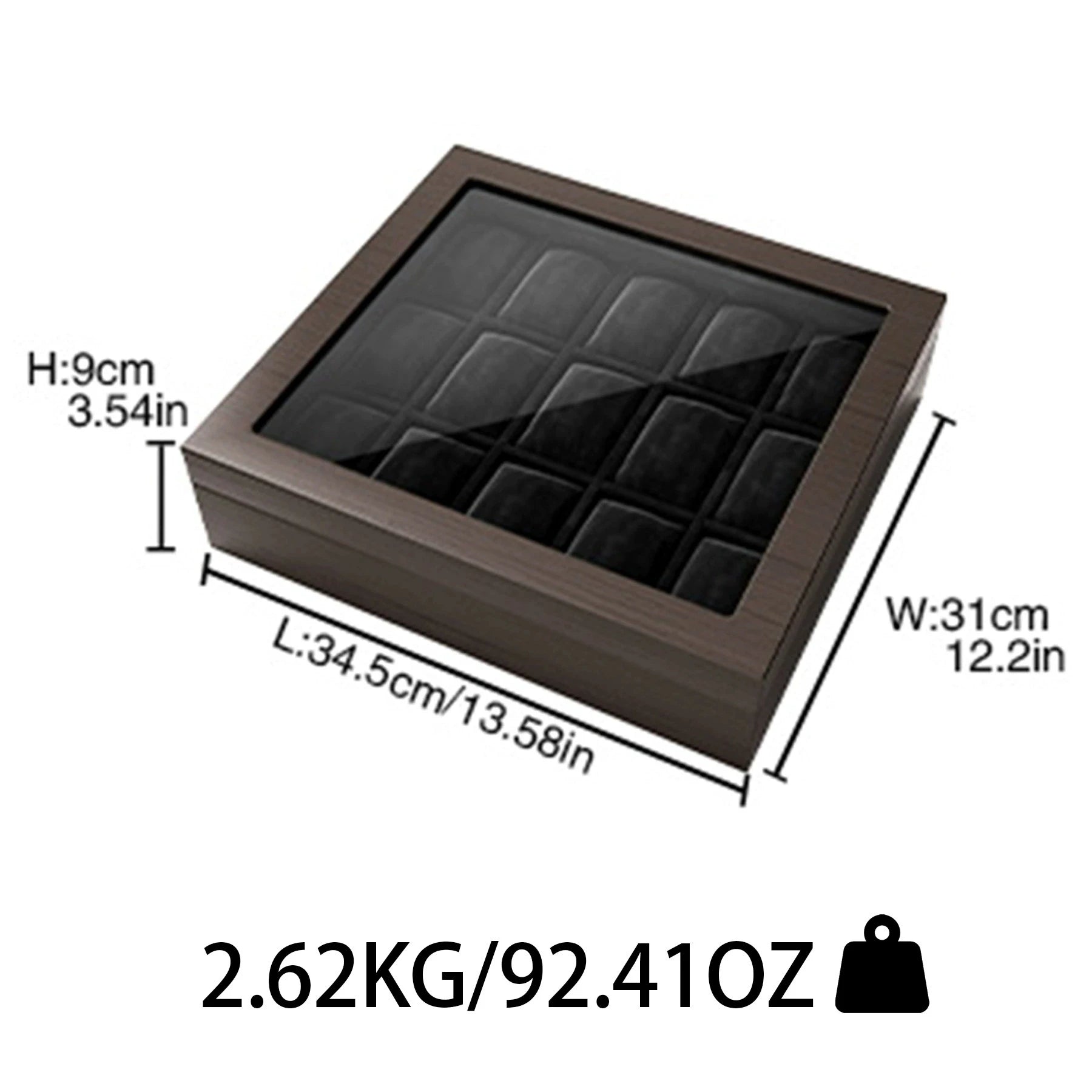 Boîte Montre Bois Laqué Noir Premium