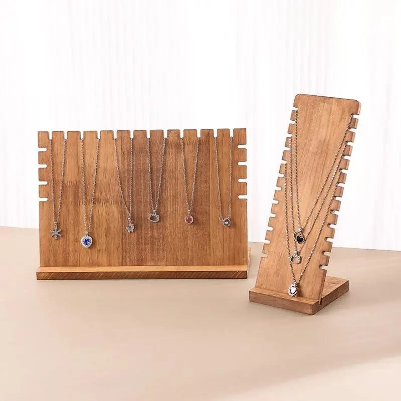 Présentoir Collier Bois Naturel Massif