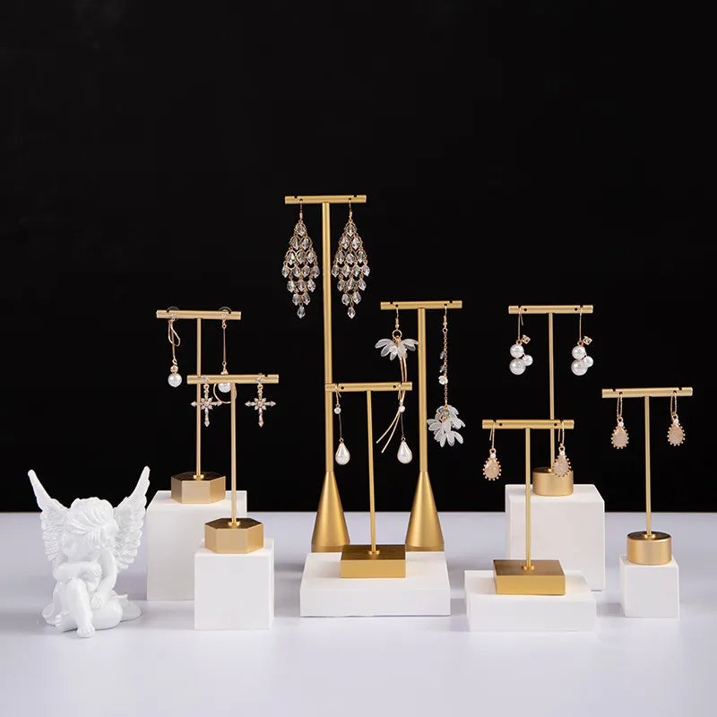 Présentoir Bijoux Métal Doré Élégant