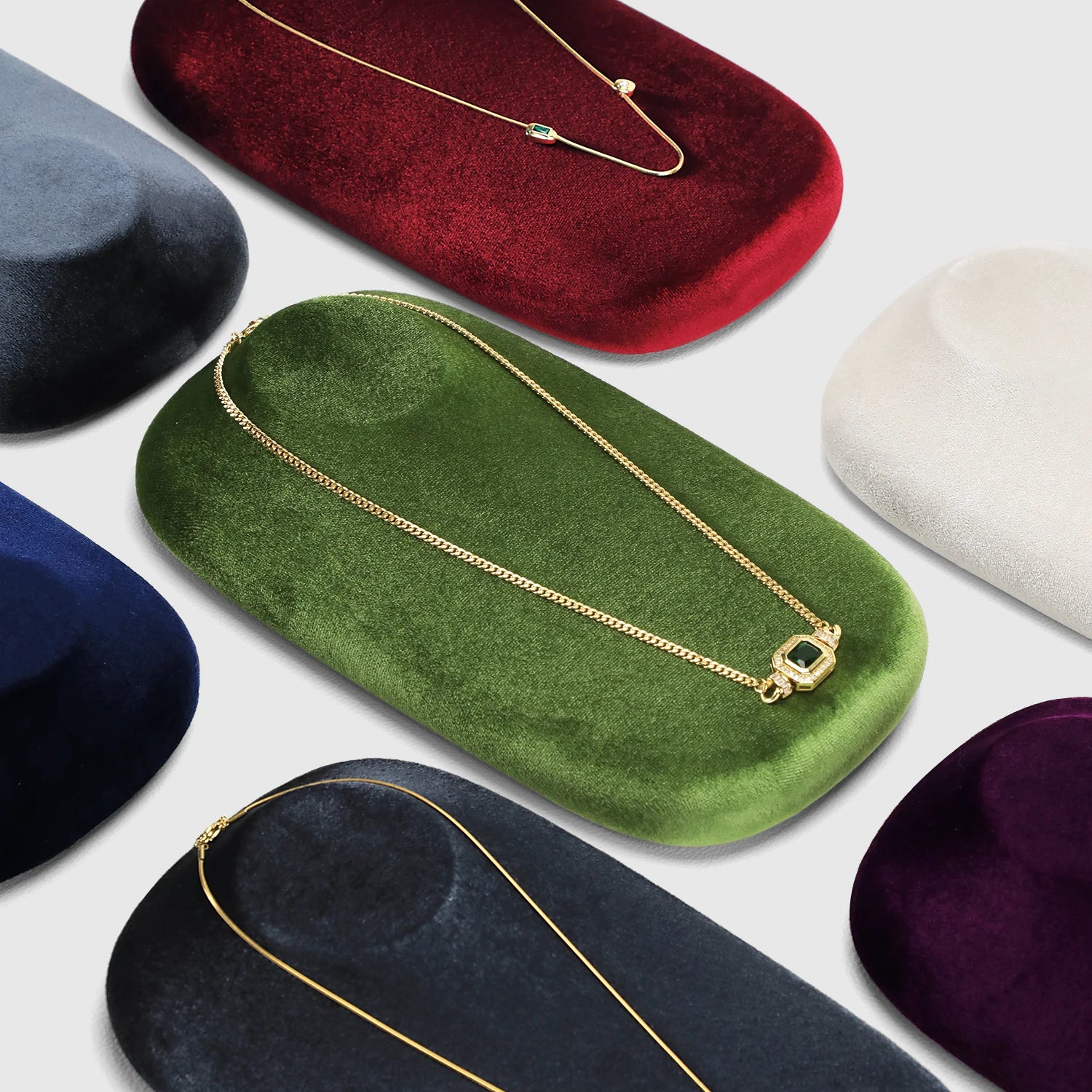 Présentoir Collier Velours Horizontal Pendentif