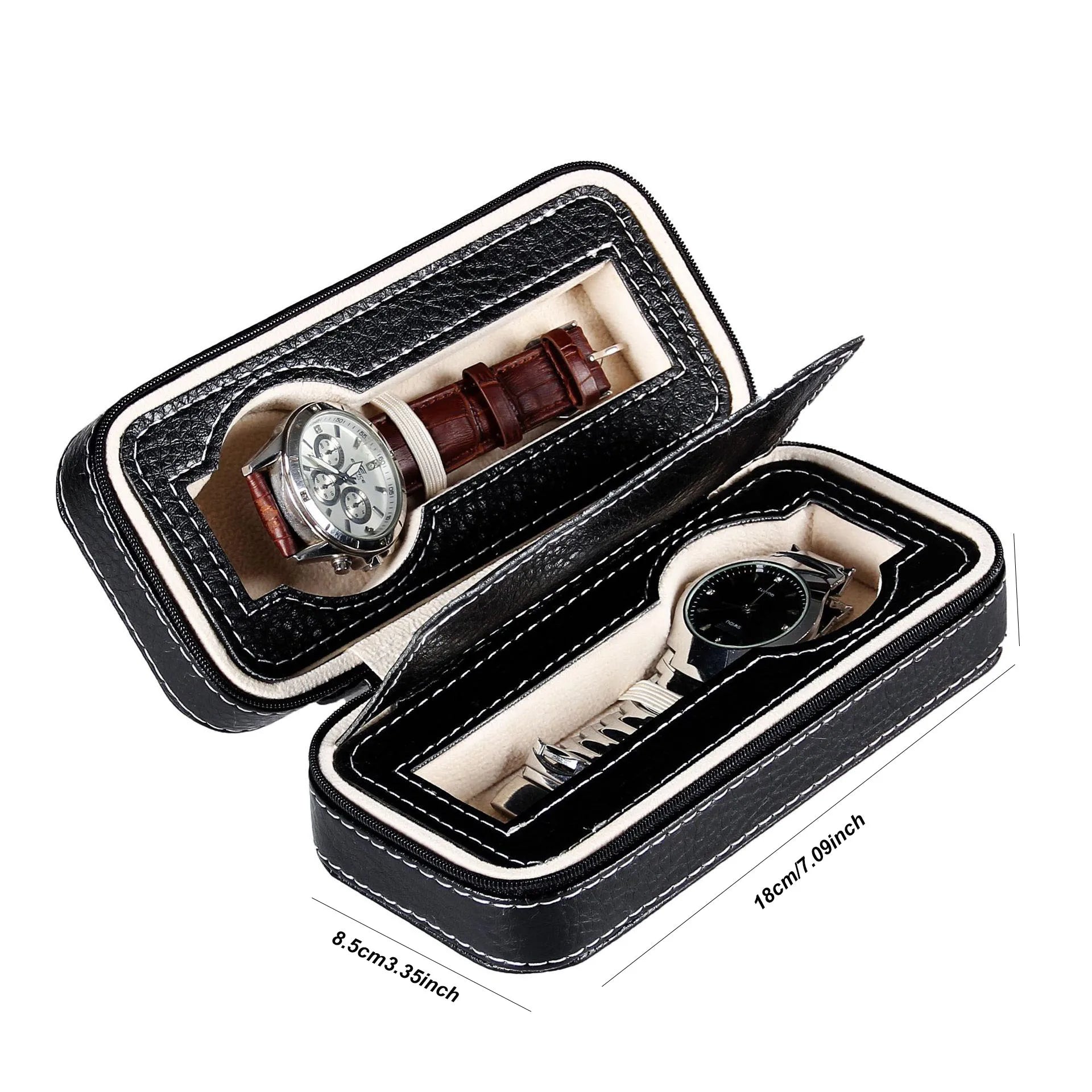 Boîte à Montres Cuir Pochette Voyage