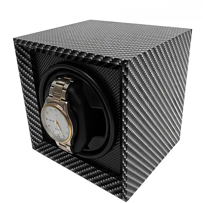 Remontoir Cuir Carbone Montre Automatique Élégance