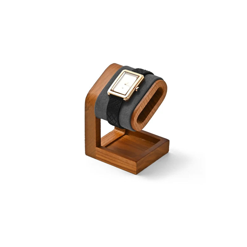 Présentoir Montre Bois Velours Cuir Barre T
