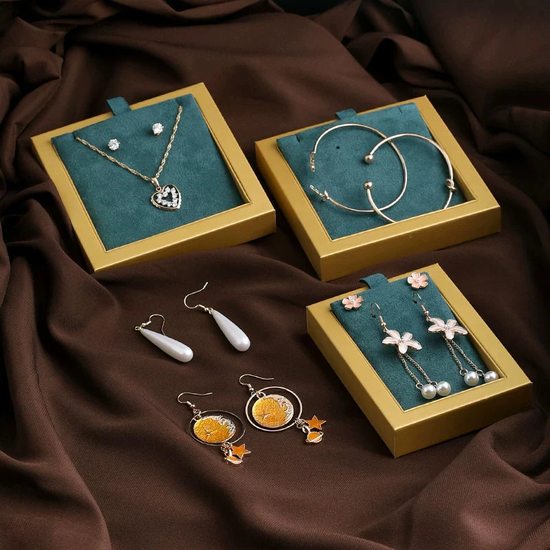 Présentoir Bijoux Métal Vert Doré Modulaire
