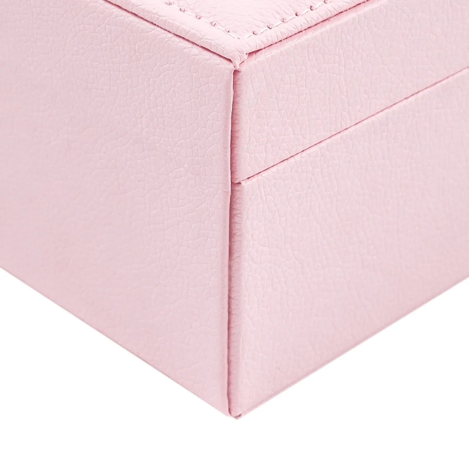 Boîte Bijoux Bois Rose Compartiments Serrure