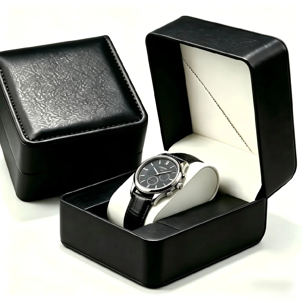 Étui Montre Cuir PU Coussin Coffret Cadeau