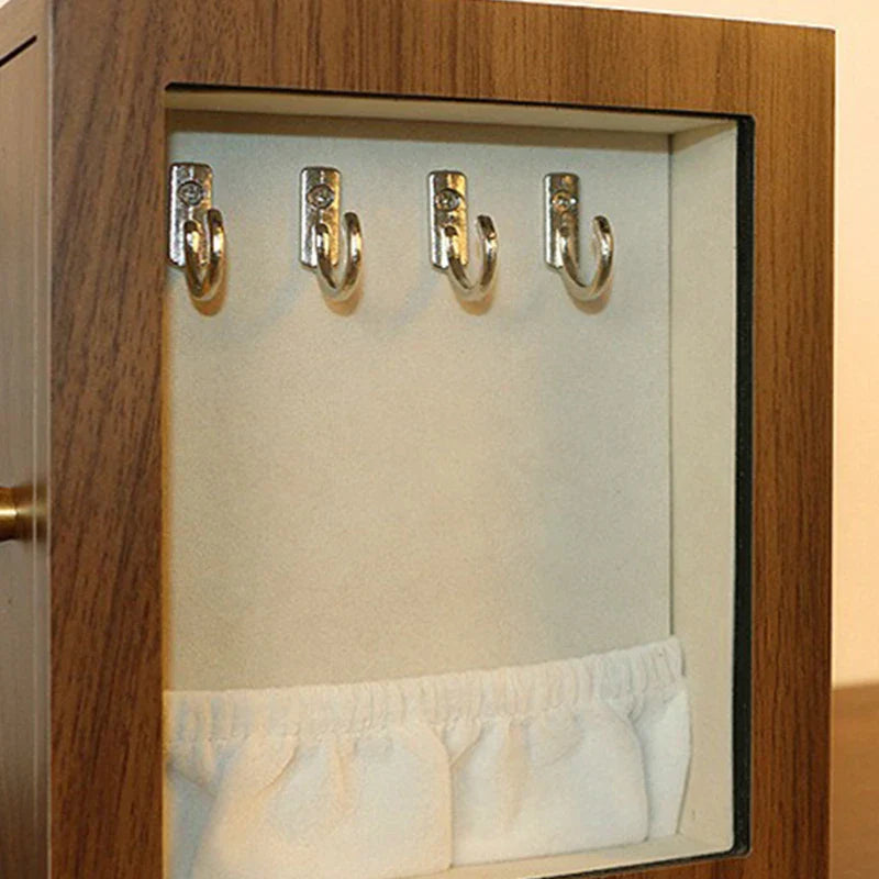 Boîte Bijoux Bois Naturel Vitre Coffret