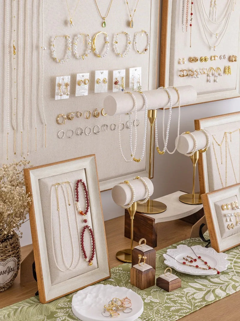 Présentoir Boucles Oreilles Collier Mural Bois
