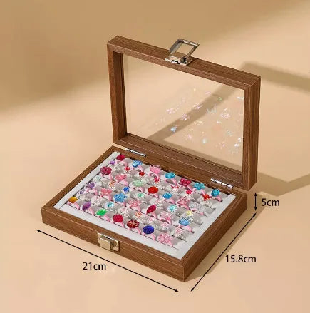 Boîte Bijoux Bois Noyer Couvercle Velours