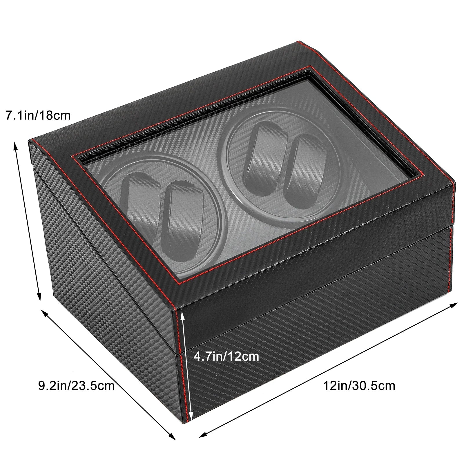 Coffre Fort Montre Cuir 10 Places Carbone Rotatif
