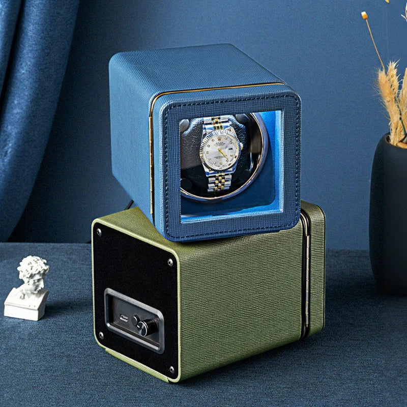 Remontoir Montre Cuir Rotatif Automatique Vertical
