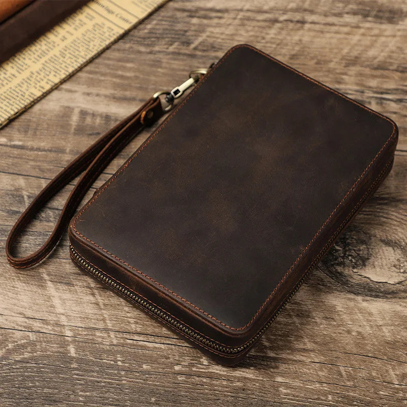 Etui Montre Cuir Marron Bracelets Rangement Premium
