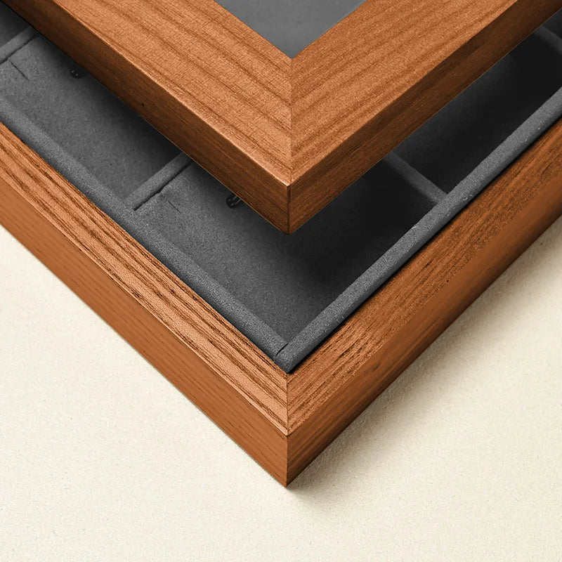 Boîte Bijoux Bois Massif Gris Rangement