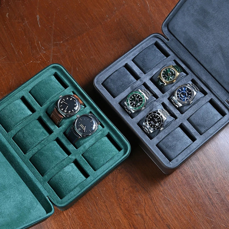 Boite Montre Cuir 8 Emplacements Voyage Pour Homme