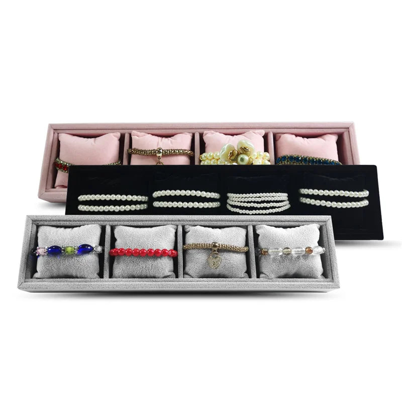 Plateau Velours 4 Grilles Coussin Montre Bracelet