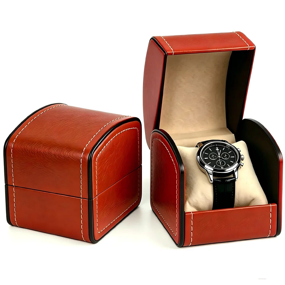 Boîte Montre Cuir Coussin Voyage Premium