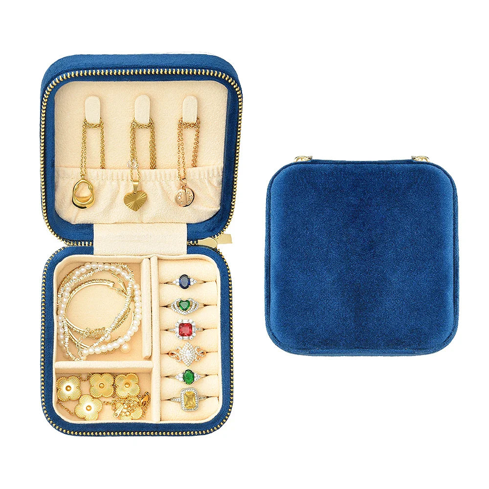 Boîte à Bijoux Velours Mini Voyage Vintage