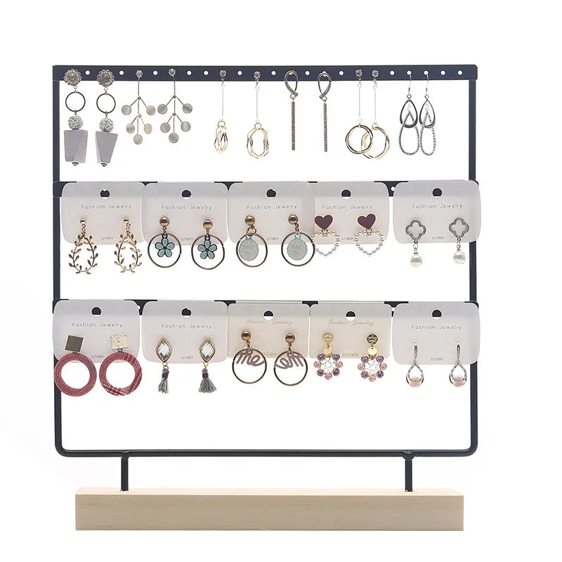 Porte Boucles d'Oreilles Bois Organisateur