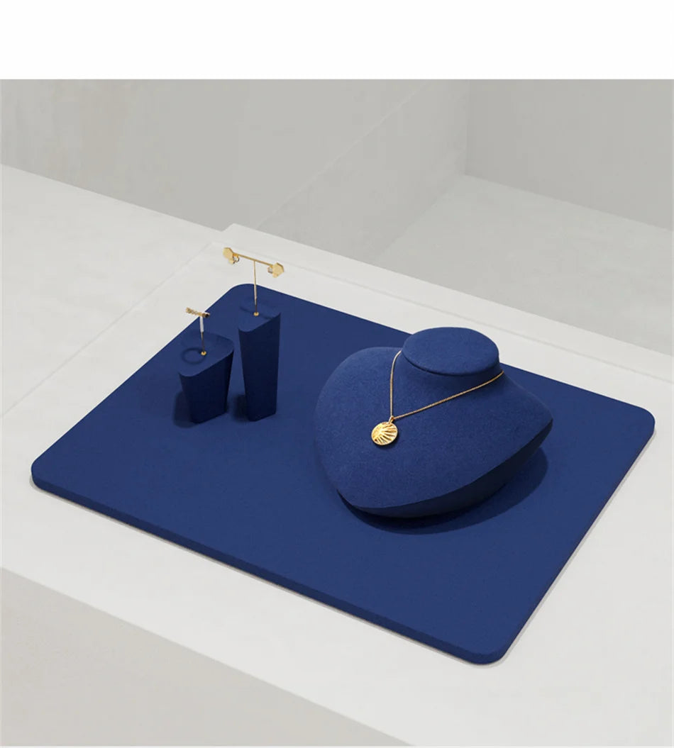 Présentoir Collier Buste Velours Plat 5 Coloris