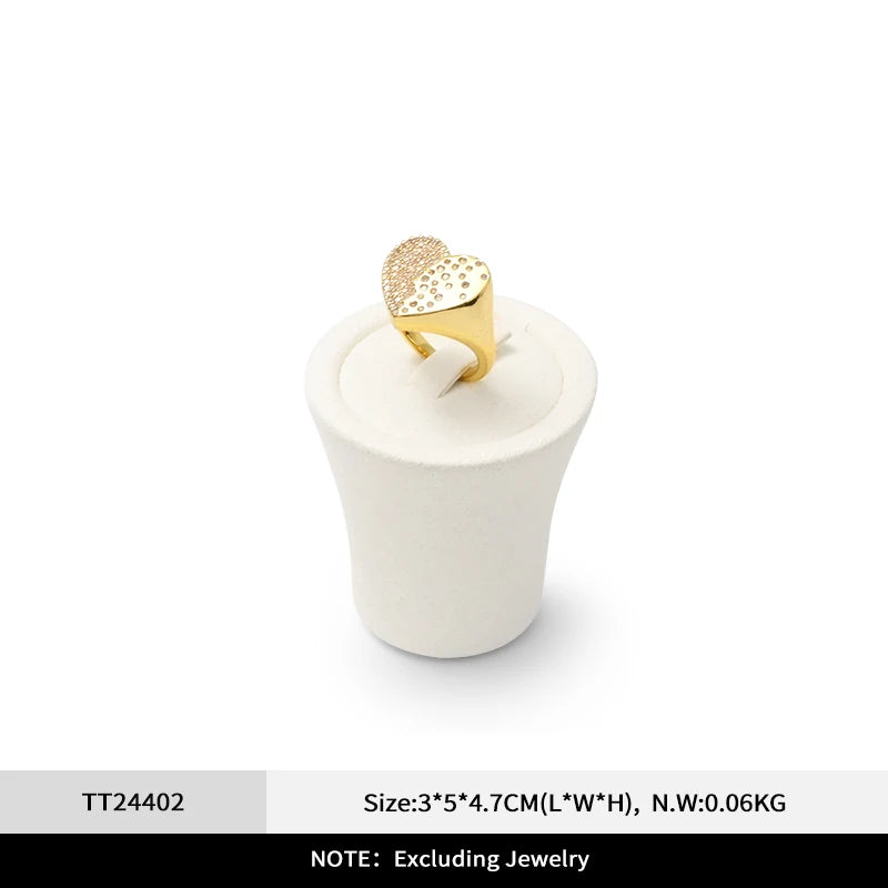 Présentoir Bijoux Velours Beige Boutique