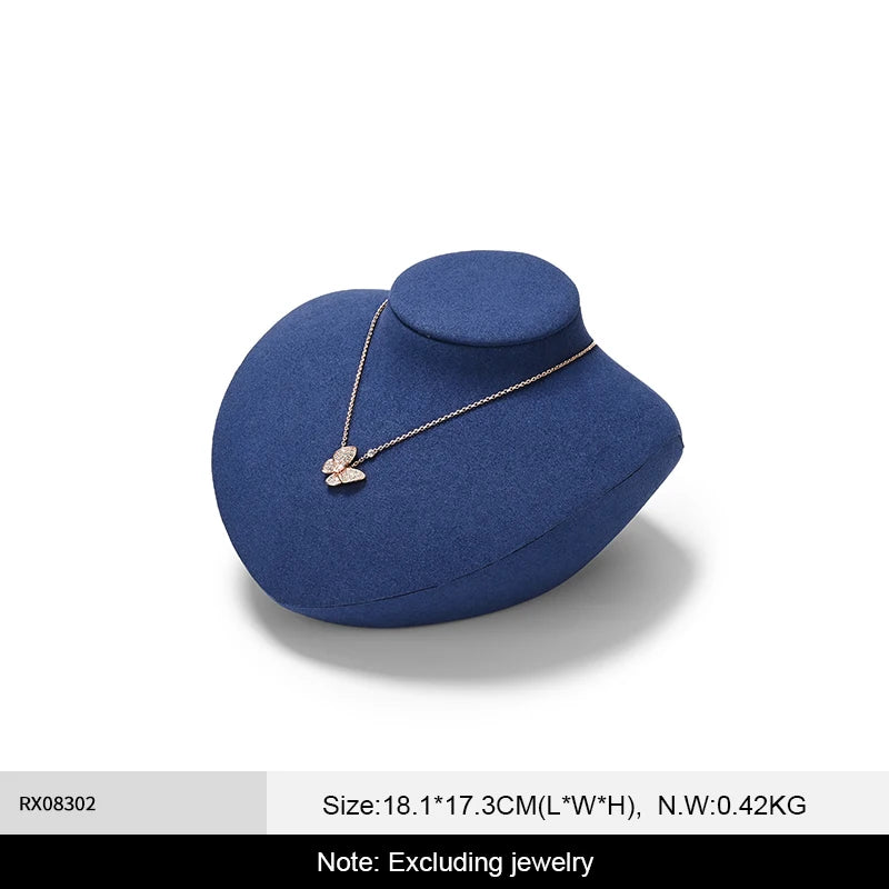 Présentoir Collier Buste Velours Plat 5 Coloris