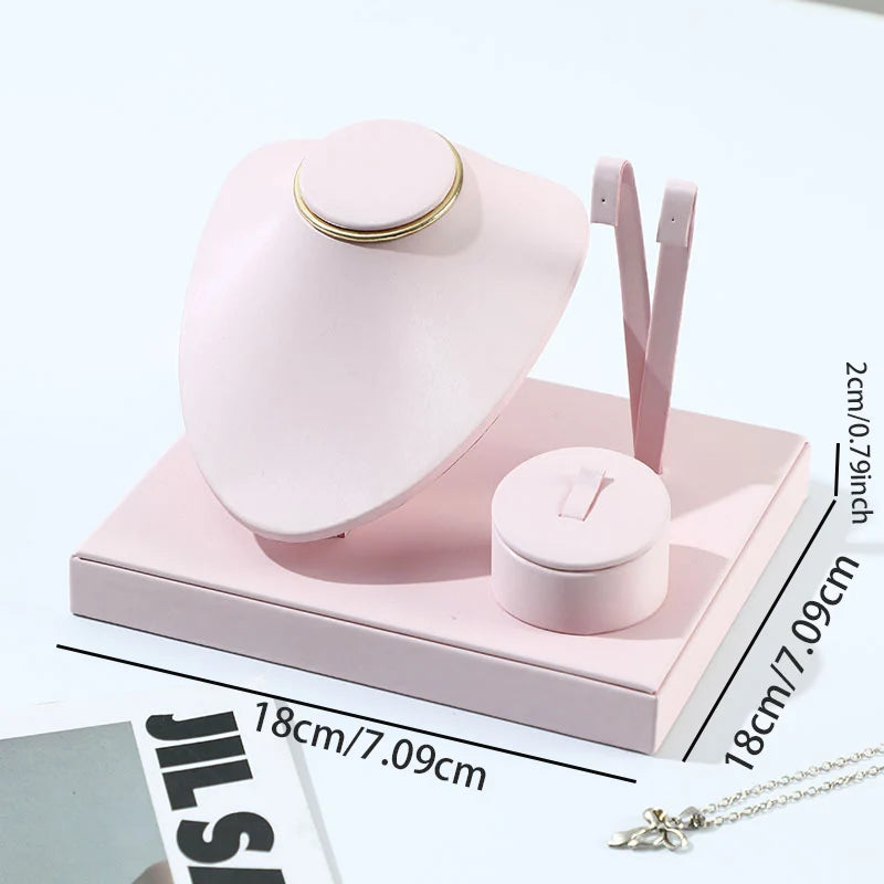 Ensemble Présentoir Cuir Multi-Bijoux Collier Bague