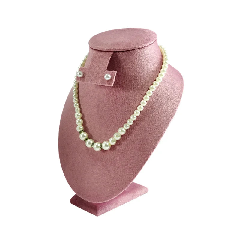 Présentoir Collier Velours Ras de Cou Rose