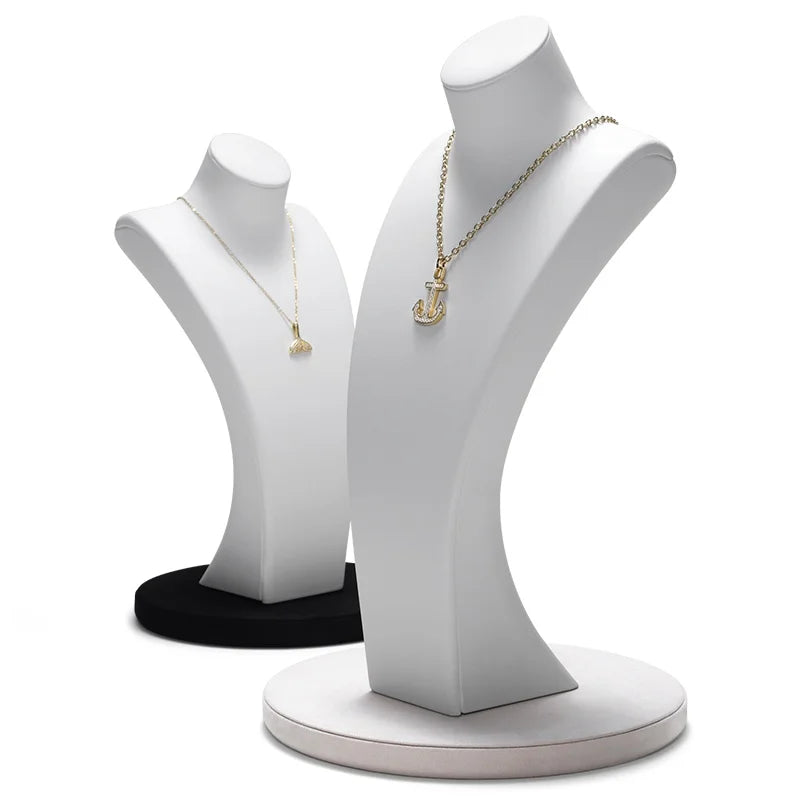 Buste Cou Cuir Blanc Mannequin Pendentif