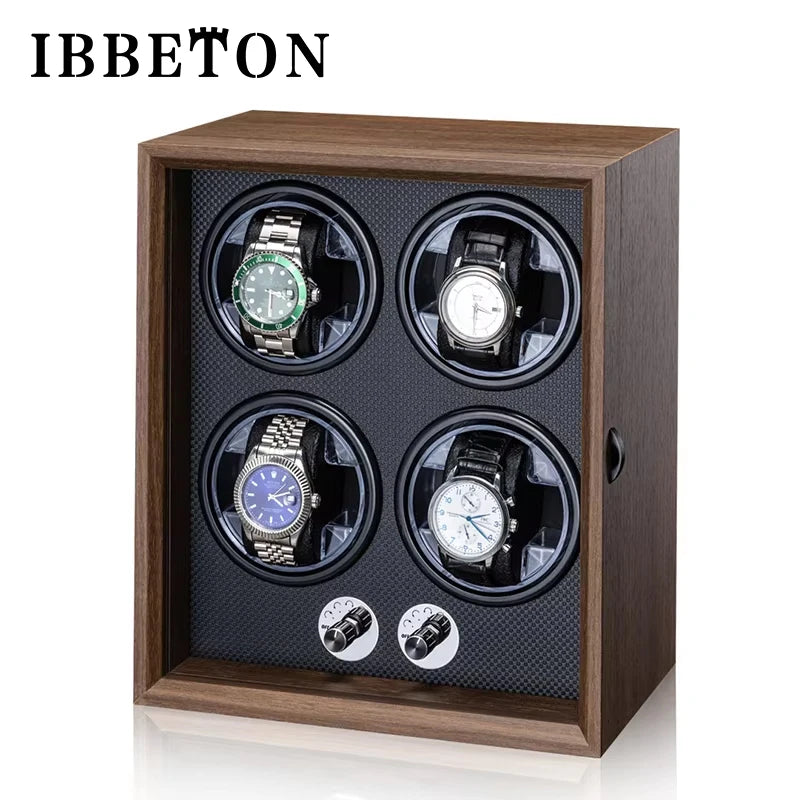 Boite Montre Bois Noyer Remontoir Automatique