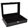Boîte Montre Cuir Noir Emplacements Vitrine