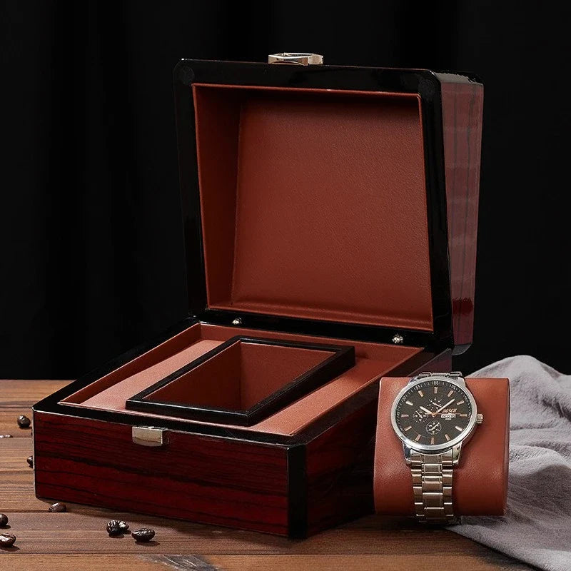 Coffret Présentation Bois Laqué Piano Noir Luxe