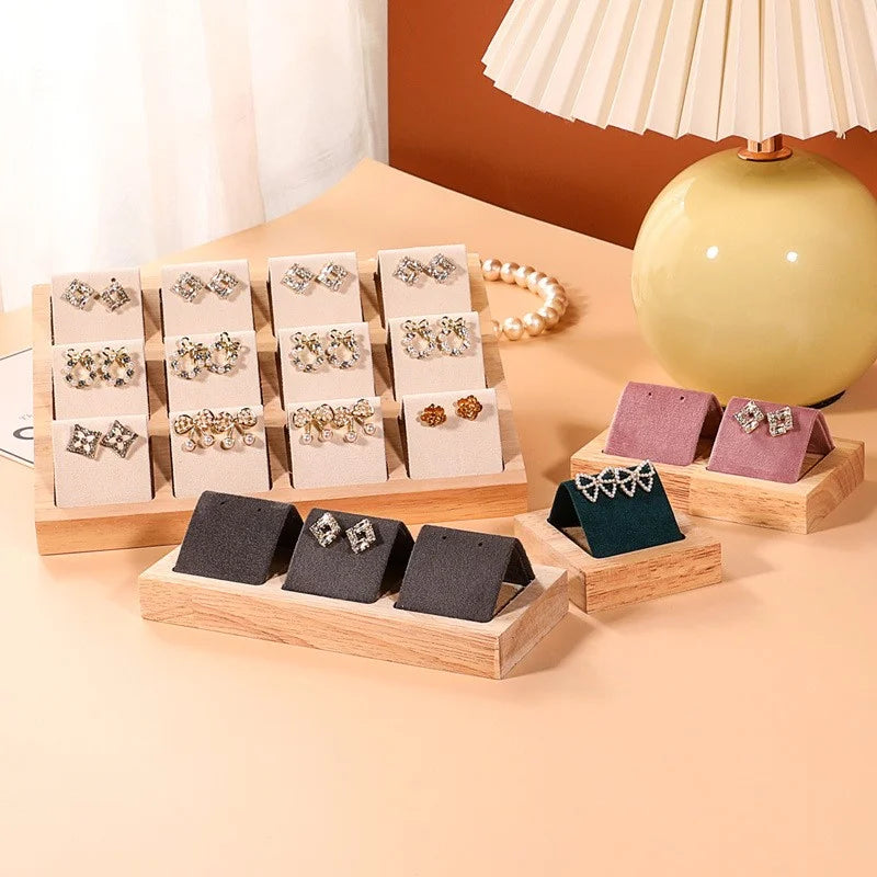 Présentoir Boucle d'oreille Bois Velours Multi-Positions