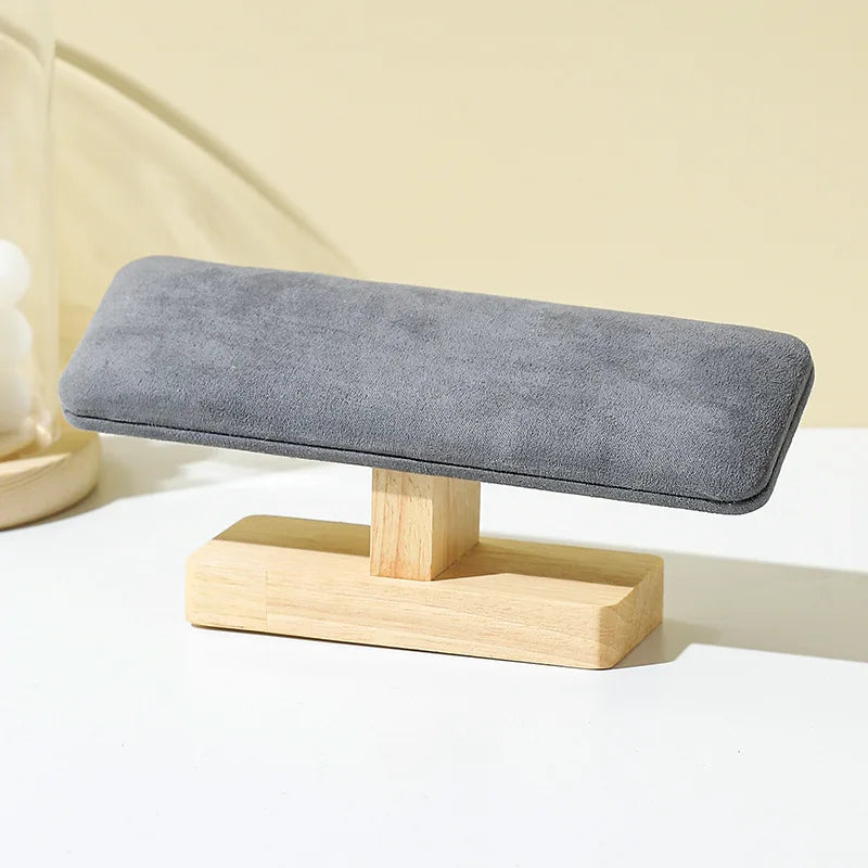 Buste Montre Bois Velours Cuir Vitrine