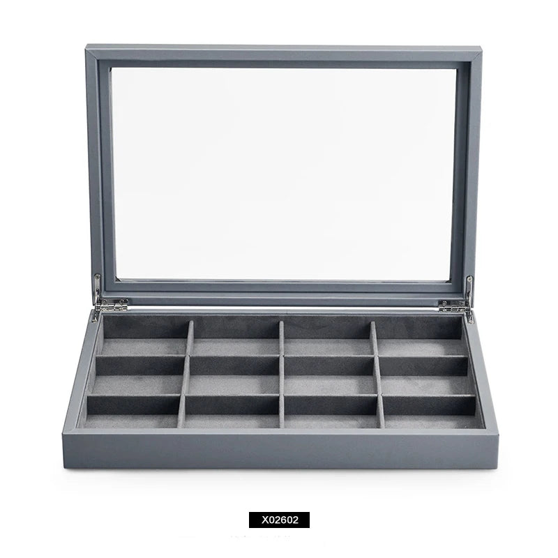 Boite Bijoux Cuir Couvercle Multi-rangement Collier
