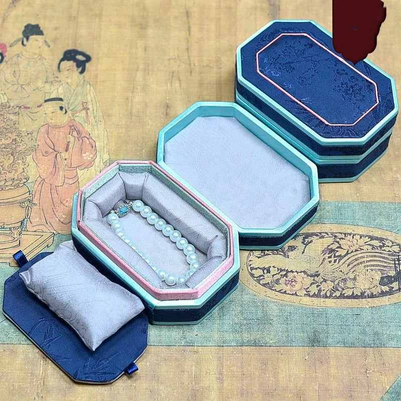 Boîte Bijoux Velours Brocart Mini Chic