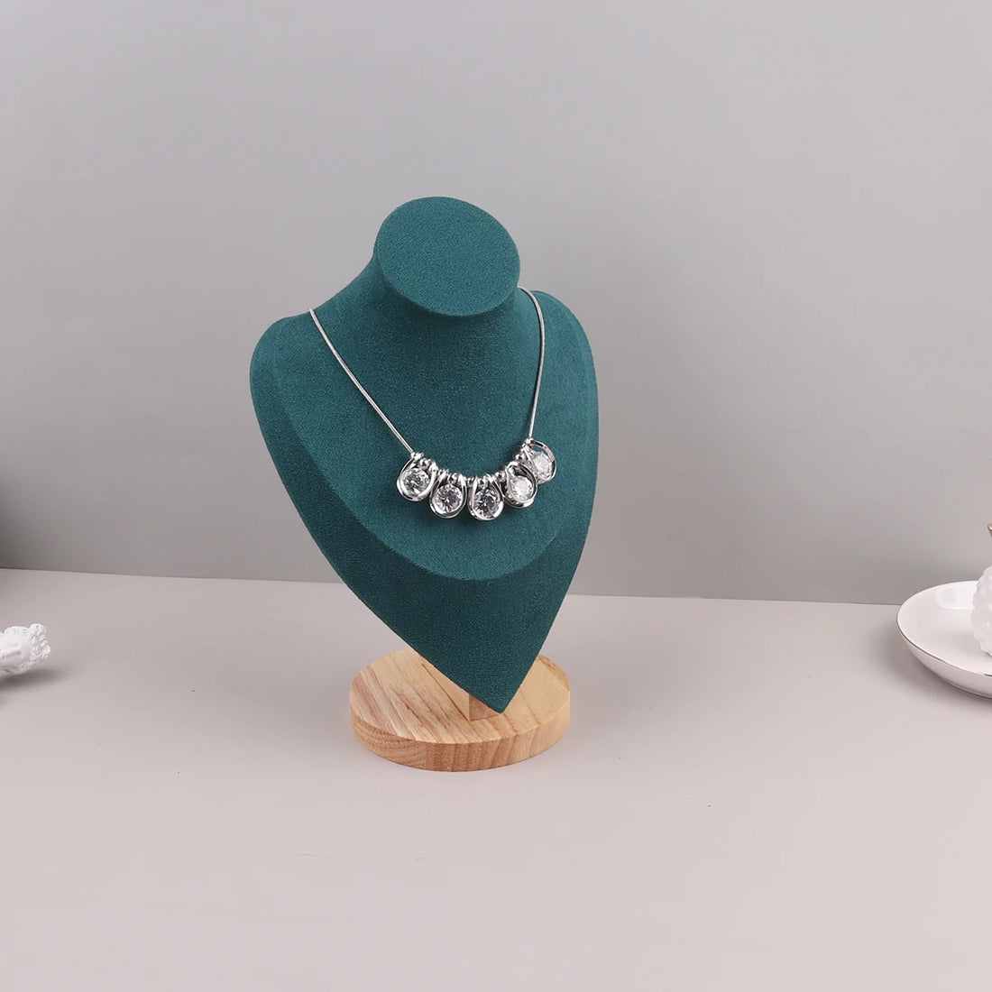 Présentoir Collier Velours Vert Émeraude 3 Tailles