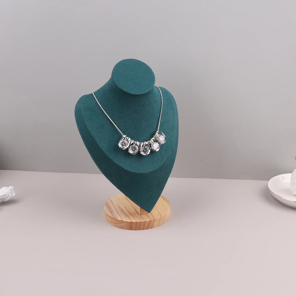 Présentoir Collier Velours Vert Émeraude 3 Tailles
