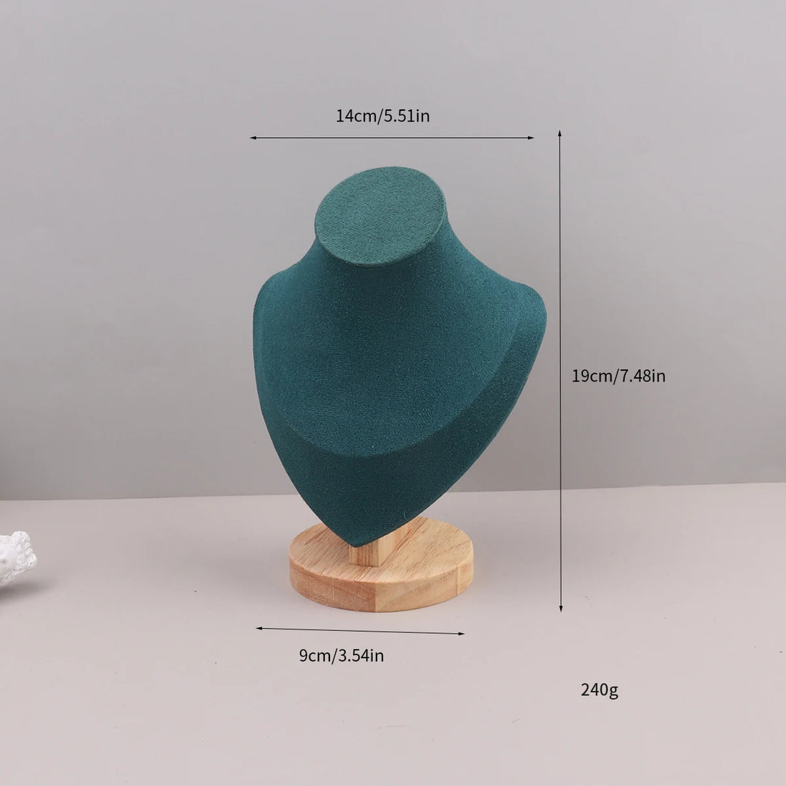 Présentoir Collier Velours Vert Émeraude 3 Tailles