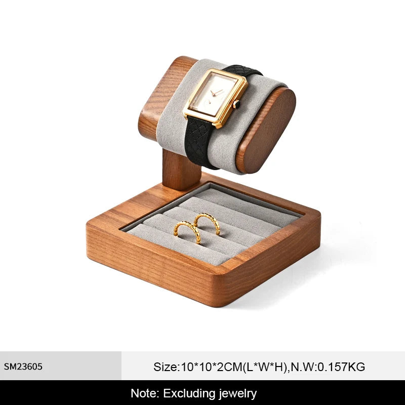 Présentoir Montre Bois Massif Bagues Vitrine