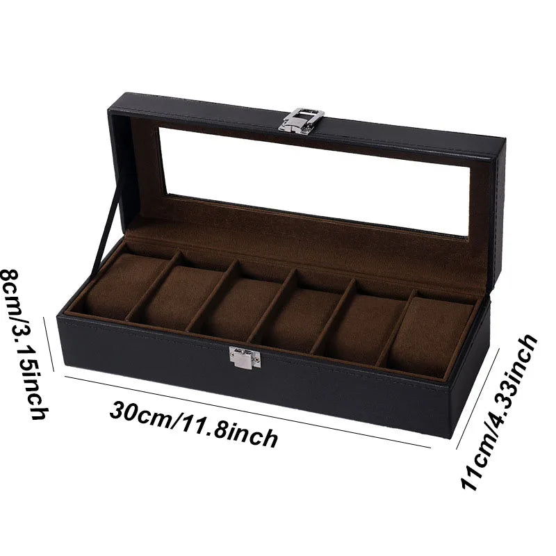 Coffret Montres Cuir Vitrine Verrouillable 20 Emplacements