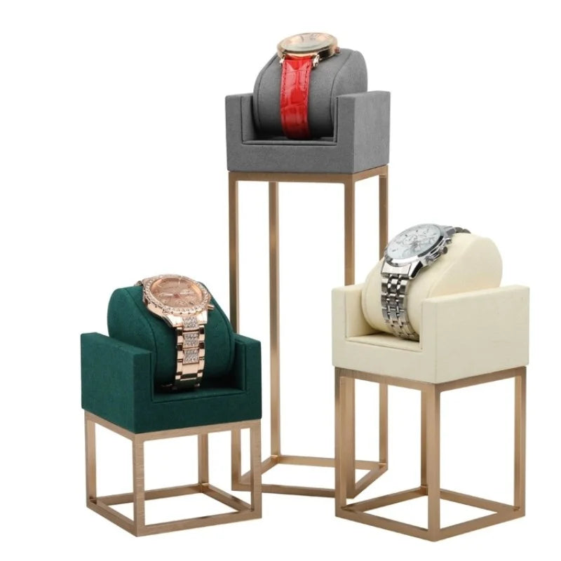 Présentoir Métal Microfibre Montre Fenêtre Créatif Bijoux