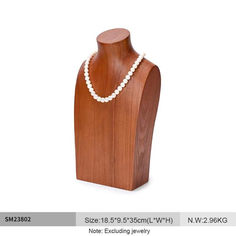 Buste Collier Bois Massif Présentoir