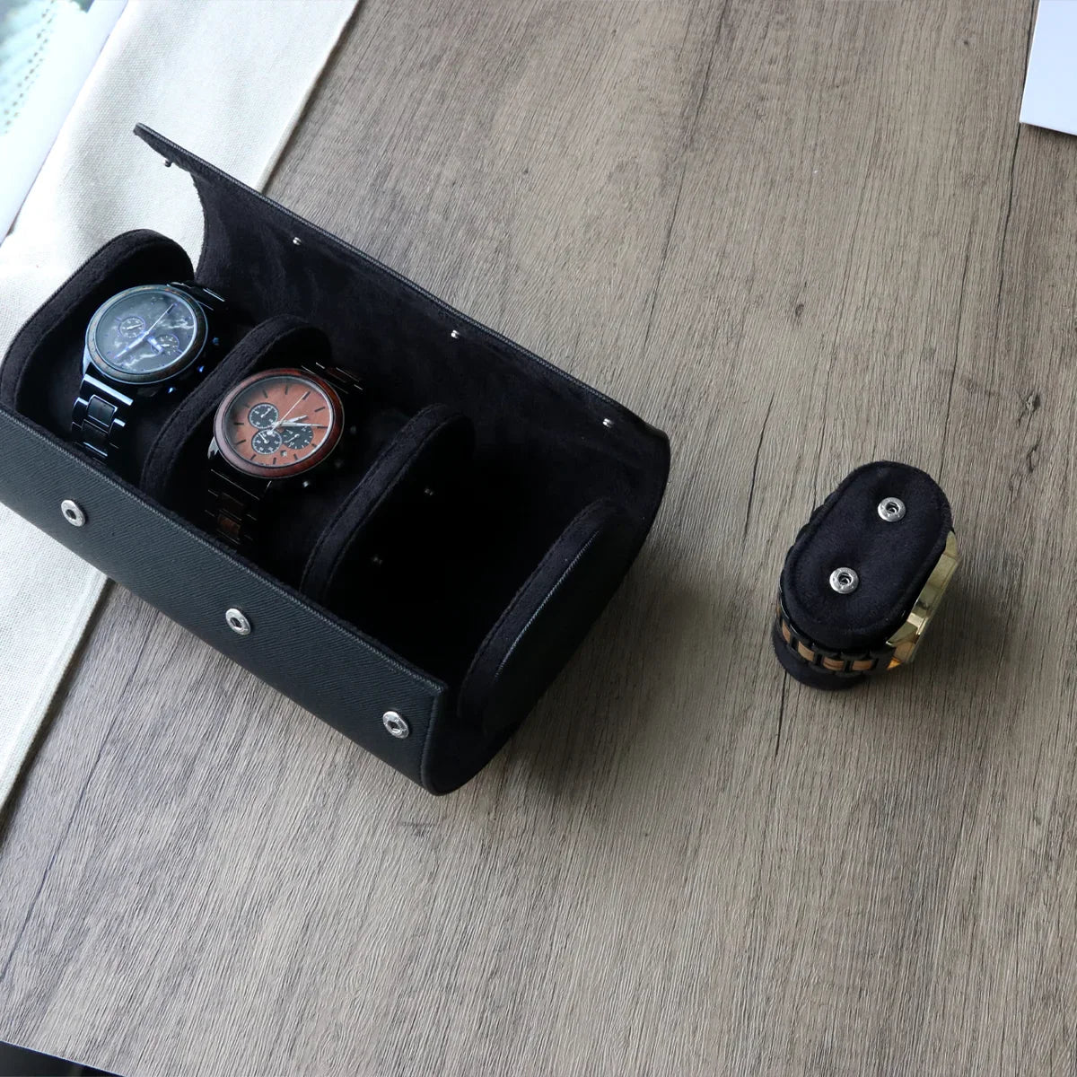 Coffret Montre Simili Cuir 3 Places Voyage