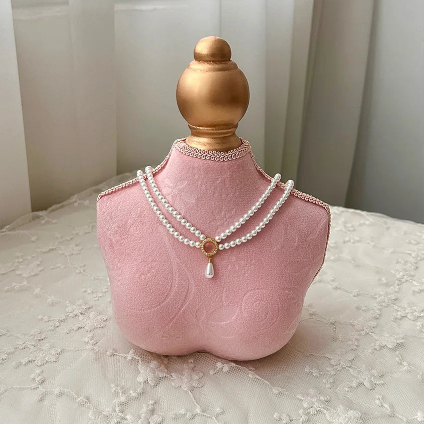 Présentoir Collier Bois Massif Vintage Vitrine