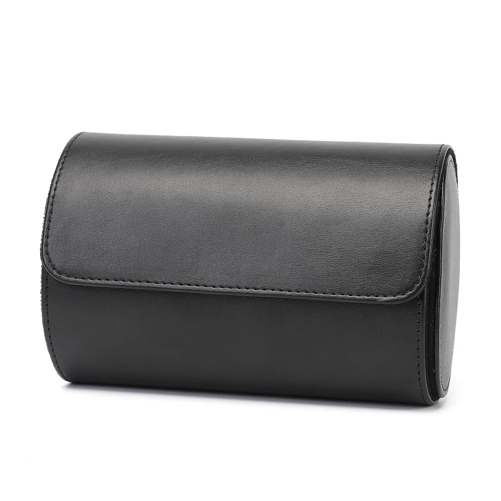 Etui Montre Cuir Lisse Noir Marron Voyage