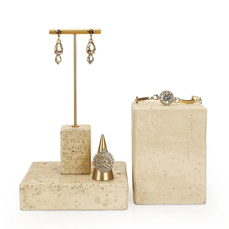 Présentoir Boucles d'Oreilles Métal Plâtre Jaune