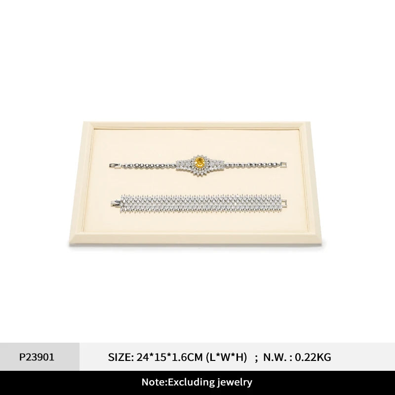 Plateau Cuir Collier Montre Bague Bracelet Rangement