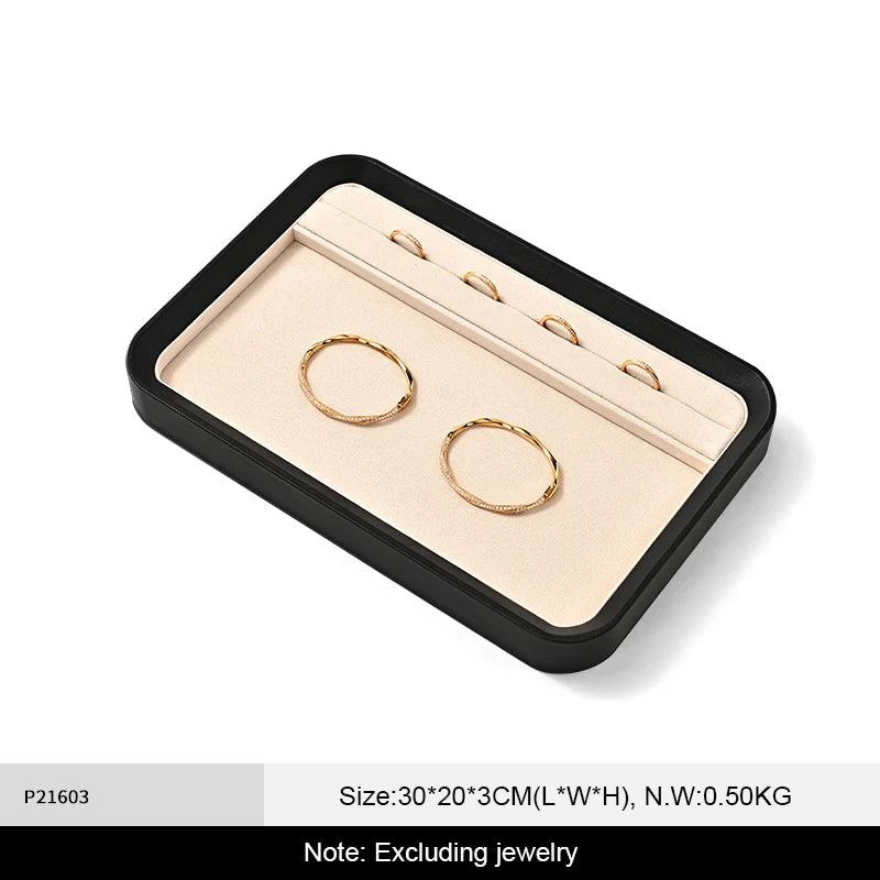 Plateau Cuir Bague Collier Pendentif Premium
