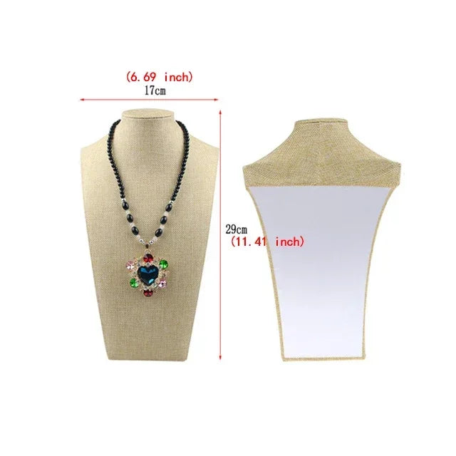 Buste Mannequin Collier Velours Pendentif Vitrine