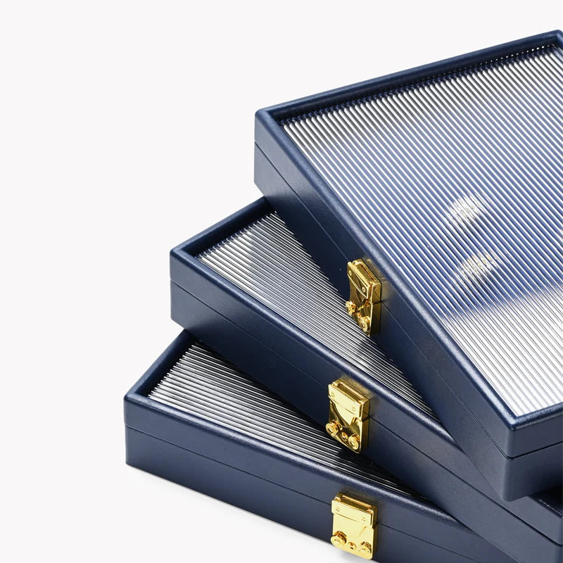 Boîte Bijoux Cuir Premium Couvercle Transparent